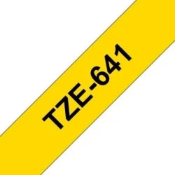 Brother TZe641 Ruban d'Étiquettes Laminé Générique - Texte Noir sur Fond Jaune - Largeur 18mm x 8 mètres