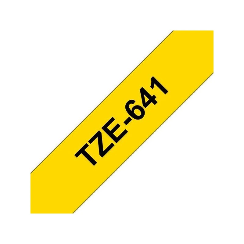 Brother TZe641 Ruban d'Étiquettes Laminé Générique - Texte Noir sur Fond Jaune - Largeur 18mm x 8 mètres