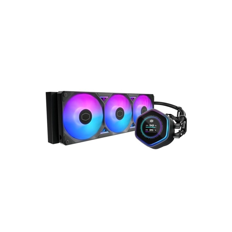 Cooler Master Masterliquid 360 Atmos II LCD ARGB Kit de Refrigeracion Liquida - Ventiladores Preinstalados - Dual Chamber