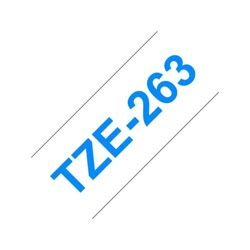 Brother TZe263 Ruban d'Étiquettes Laminé Générique - Texte Bleu sur Fond Blanc - Largeur 36mm x 8 mètres