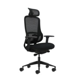 Oqonos Cherg 018 Silla de Oficina Ergonomica con Reposacabezas Cervical Ajustable, Mecanismo Autobalanceado, Reposabrazos 4D