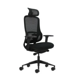 Oqonos Cherg 018 Silla de Oficina Ergonomica con Reposacabezas Cervical Ajustable, Mecanismo Autobalanceado, Reposabrazos 4D