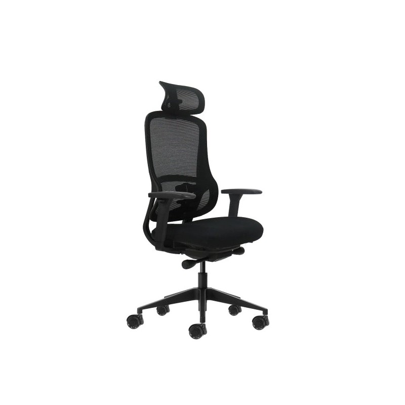 Oqonos Cherg 018 Ergonomic Office Chair with Adjustable Neck Headrest, Self-Balancing Mechanism, 4D Armrests, Sliding Seat and