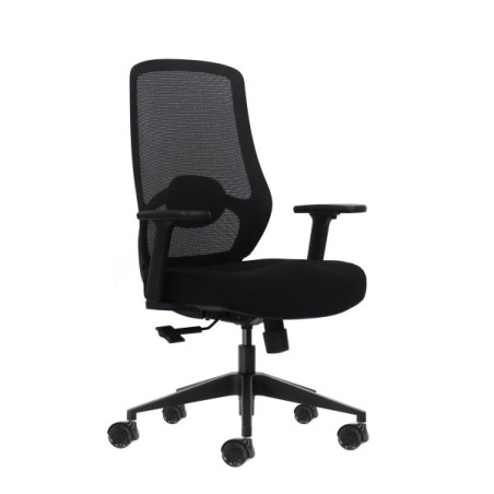 Oqonos Cherg 024 Cadeira de Oficina Ergonómico com Suporte Lumbar Ajustável em Altura e Profundidade, Apoio de Braços 4D, Piston