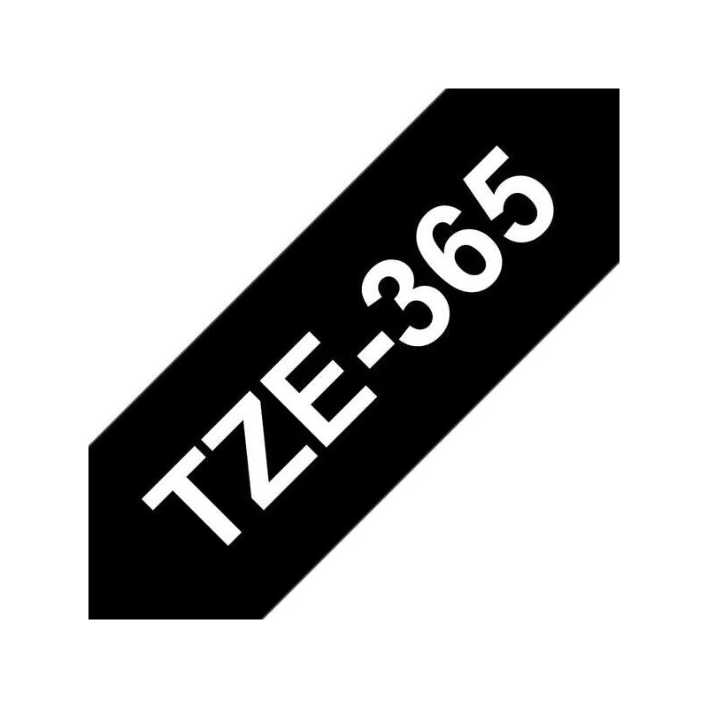 Brother TZe365 Ruban d'Étiquettes Laminé Générique - Texte Blanc sur Fond Noir - Largeur 36mm x 8 mètres