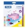 Milan Maxi Pack de 12 Crayons de Couleur - Inclut Taille-Crayon - Hexagonaux - Couleurs Assorties