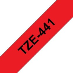 Brother TZe441 Compatible Laminated Label Tape - Black Text on Red - Width 18mm x 8 metres