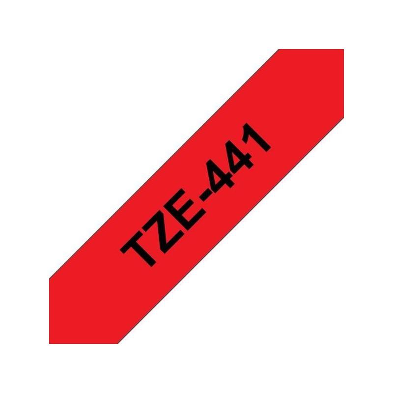 Brother TZe441 Ruban d'Étiquettes Laminé Générique - Texte Noir sur Fond Rouge - Largeur 18mm x 8 mètres