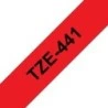 Brother TZe441 Compatible Laminated Label Tape - Black Text on Red - Width 18mm x 8 metres