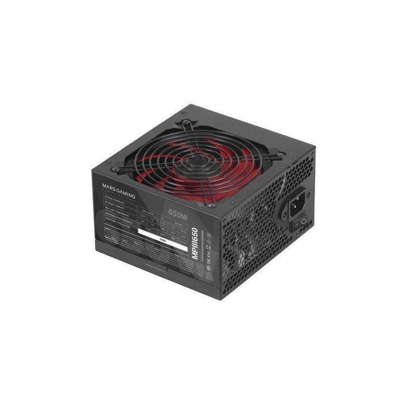 Mars Gaming MPIII650 Fuente de Alimentacion 650W ATX - 85% de Eficiencia - PFC Activo - Silenciosa