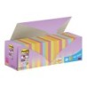 Post-It Super Sticky Pack de 24 Blocs de 90 Notes Adhésives Repositionnables - Forme Carrée - 76x76mm - en Zig-Zag - Couleurs