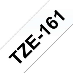 Brother TZe161 Fita Laminada Genérica de Etiquetas - Texto Preto sobre fundo transparente - Largura 36mm x 8 metros
