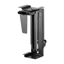 Aisens Swivel and Adjustable Height Under-Desk CPU Holder with Easy Lock Handle - Black