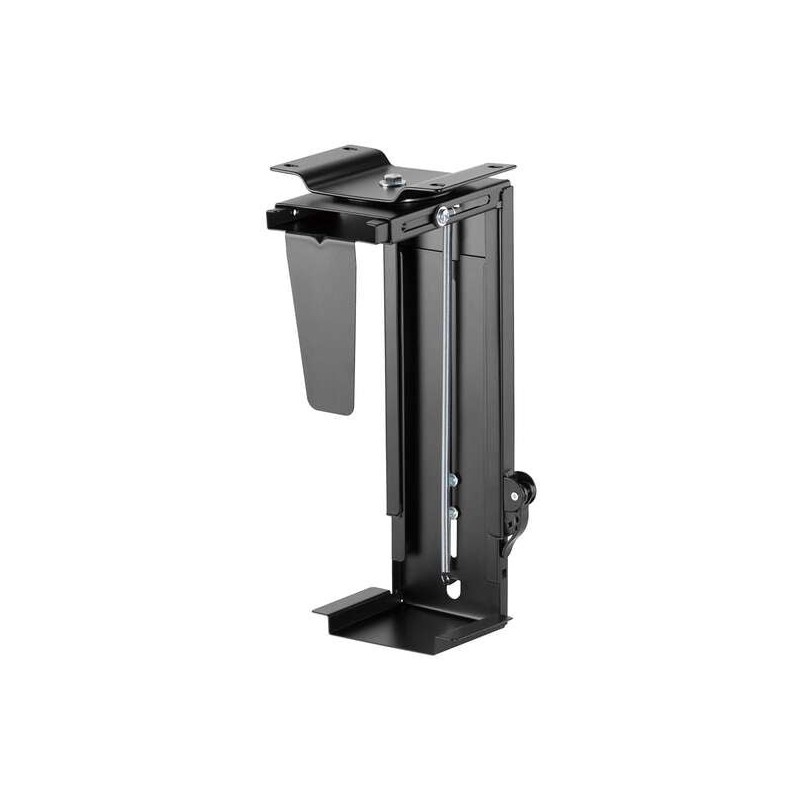 Aisens Soporte Giratorio y Altura Personalizable para CPU por Debajo de Escritorio con Mango de Bloqueo Facil - Color Negro