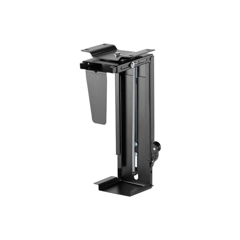 Aisens Soporte Giratorio y Altura Personalizable para CPU por Debajo de Escritorio con Mango de Bloqueo Facil - Color Negro