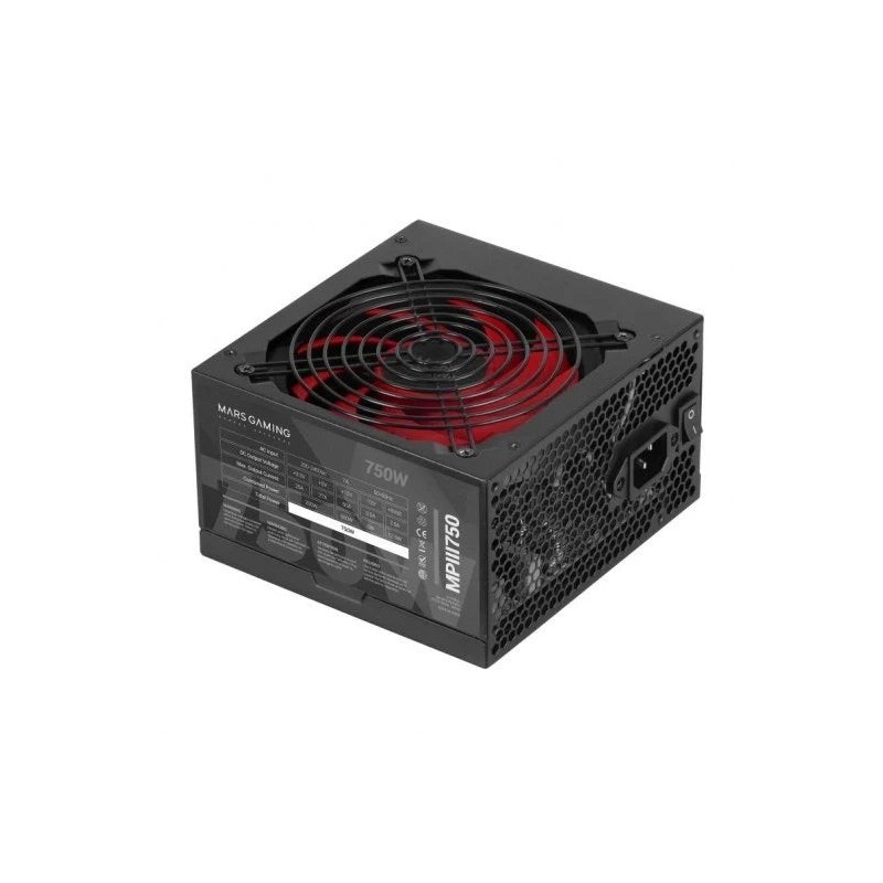 Mars Gaming MPIII750 Alimentation 750W ATX - 85% d'Efficacité - PFC Actif - Silencieuse