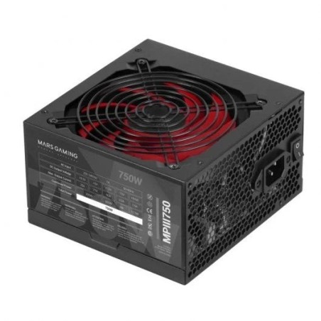 Mars Gaming MPIII750 Fonte de Alimentação 750W ATX - 85% de Eficiência - PFC Ativo - Silenciosa