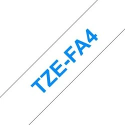Brother TZeFA4 Fita Textil Genérica de Etiquetas - Texto azul sobre fundo branco - Largura 18mm x 3 metros
