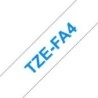 Brother TZeFA4 Ruban d'Étiquettes Textile Générique - Texte Bleu sur Fond Blanc - Largeur 18mm x 3 mètres
