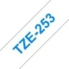 Brother TZe253 Compatible Laminated Label Tape - Blue Text on White - Width 24mm x 8 metres