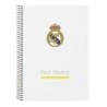 Safta Real Madrid Cuaderno Espiral - Tapas Duras - 80 Hojas A4 con Cuadriculada 4X4mm - Formato Cuarto - 15.5x22x1cm - Color