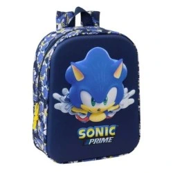 Safta Sonic Mochila de Infantário 3D de 6L - Asa de Mão Superior - Asas Reguláveis e Acolchoadas - Fecho de Correr - 22x27x10cm
