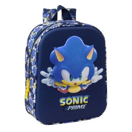 Safta Sonic Sac à Dos Maternelle 3D de 6L - Poignée de Transport Supérieure - Bretelles Réglables et Rembourrées - Fermeture
