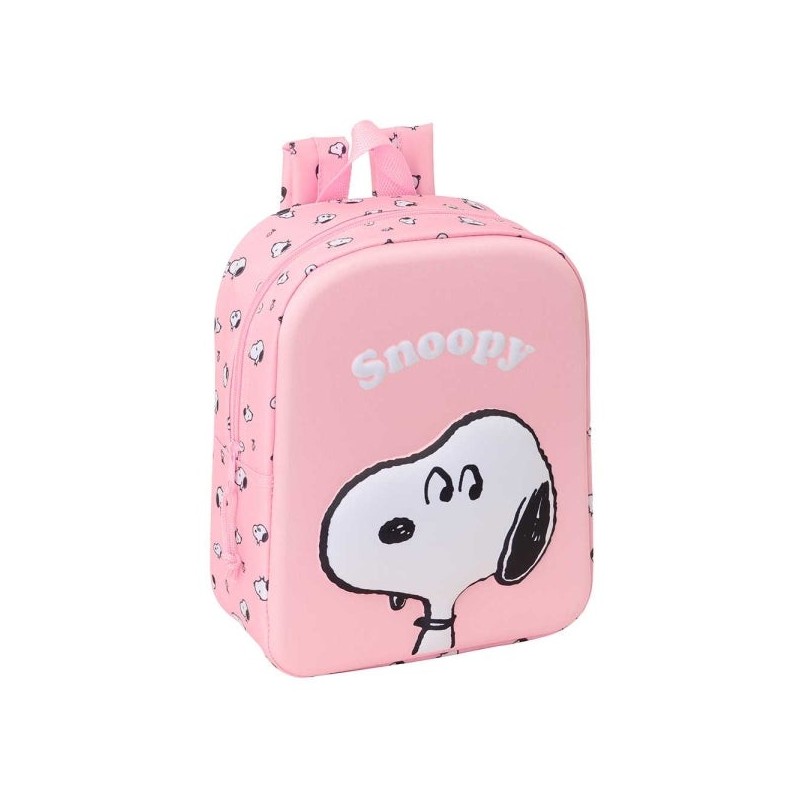 Safta Snoopy Mochila Guarderia 3D de 6L - Asa de Mano Superior - Asas Regulables y Acolchadas - Cierre de Cremallera