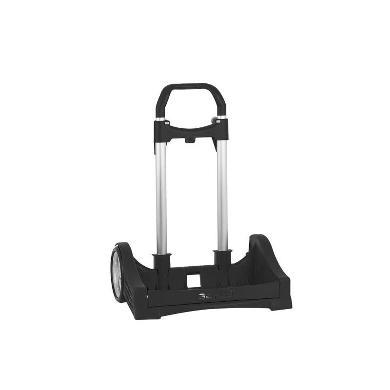 Safta Evolution Carro Porta-Mochilas- Fixação Universal - Rodas de 14cm Antivibração - Alumínio/PP - 40x85x28cm - Cor Preto
