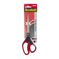 Scotch Tesoura de Precisão 20cm - Aço Inoxidável - Corte Preciso - Pega Ergonómica - Cor Preto/Vermelho