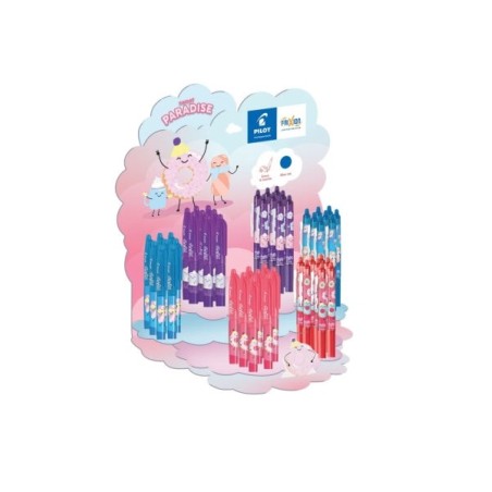 Pilot Sweet Paradise Expositor de 24 Esferográficas Frixion Ball + 24 Esferográficas Frixion Ball Clicker - Apagáveis