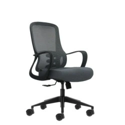 Oqonos Cherg 007 Ergonomic Office Chair with Breathable Mesh Back, Class 4 Gas Piston, Lumbar Support, Fixed Armrests, Moulded