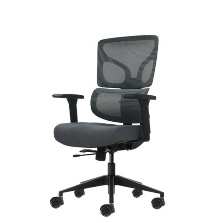Oqonos Cherg 013 Chaise de Bureau Ergonomique avec Dossier et Assise en Maille Élastique, Accoudoirs 4D, Assise Coulissante