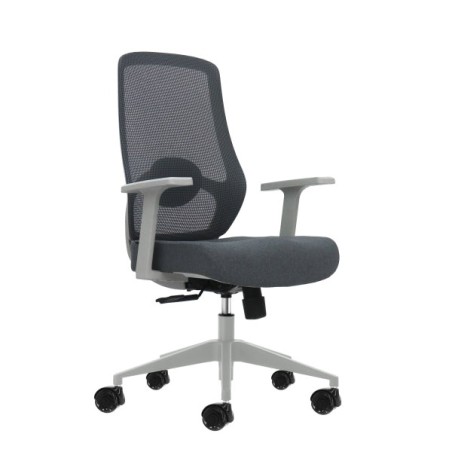 Oqonos Cherg 003 Silla de Oficina Ergonomica con Soporte Lumbar Ajustable en Altura y Profundidad, Respaldo de Malla