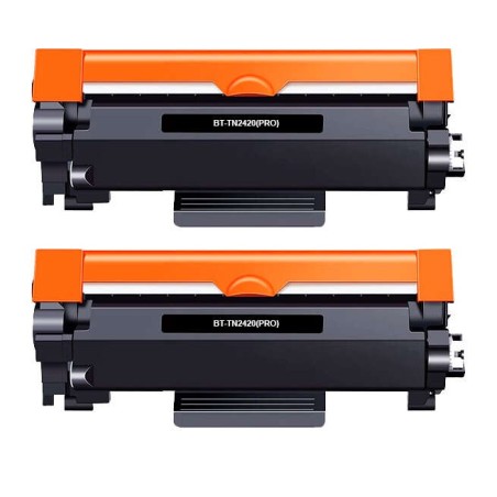 Brother TN2420/TN2410 Preto Pack de 2 Cartuchos de Toner Genéricos