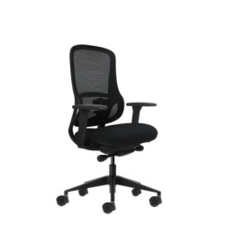 Oqonos Cherg 021 Ergonomic Office Chair with Self-Balancing Mechanism, 4D Armrests, Sliding Seat and Silicone Castors - Black