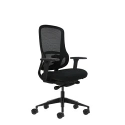 Oqonos Cherg 021 Ergonomic Office Chair with Self-Balancing Mechanism, 4D Armrests, Sliding Seat and Silicone Castors - Black