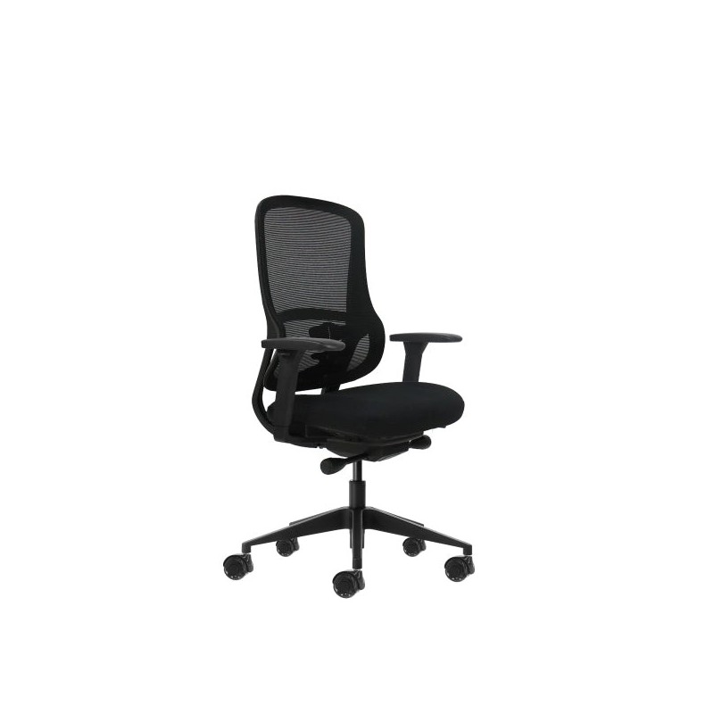Oqonos Cherg 021 Chaise de Bureau Ergonomique avec Mécanisme Autoéquilibré, Accoudoirs 4D, Assise Coulissante et Roues