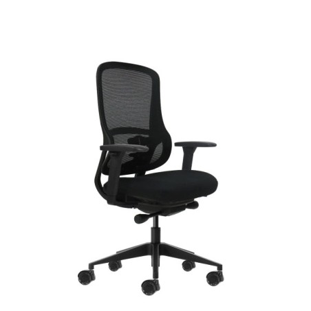 Oqonos Cherg 021 Chaise de Bureau Ergonomique avec Mécanisme Autoéquilibré, Accoudoirs 4D, Assise Coulissante et Roues