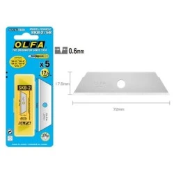 Olfa Pack de 5 Lâminas de Respuesto para Cutters Olfa SK-4, SK-5, SK-9 e UTC-1 - Aço Inoxidável