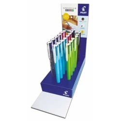 Pilot SuperGrip G 4 Colores Expositor con 20 Boligrafos de Bola Retractiles - Tinta con Base de Aceite - Cuerpo de Colores