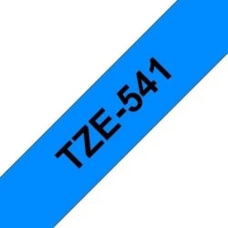 Brother TZe541 Fita Laminada Genérica de Etiquetas - Texto Preto sobre fundo azul - Largura 18mm x 8 metros