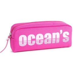 Oceans Wave California 1 Zip Pencil Case - Ergonomic Pull Tab - Fuchsia