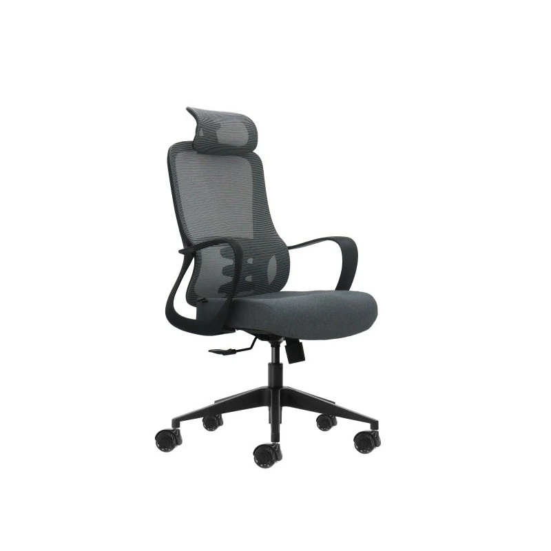 Oqonos Cherg 005 Chaise de Bureau Ergonomique avec Appui-tête Cervical Réglable, Dossier en Maille Respirante, Vérin à Gaz
