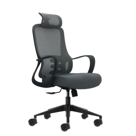 Oqonos Cherg 005 Silla de Oficina Ergonomica con Reposacabezas Cervical Ajustable, Respaldo de Malla Transpirable, Piston de
