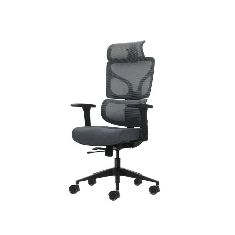 Oqonos Cherg 011 Silla de Oficina Ergonomica con Reposacabezas Cervical Ajustable, Respaldo y Asiento de Malla Elastica