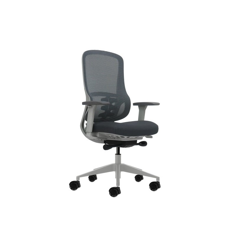 Oqonos Cherg 023 Chaise de Bureau Ergonomique avec Mécanisme Autoéquilibré, Accoudoirs 4D, Assise Coulissante et Roulettes en