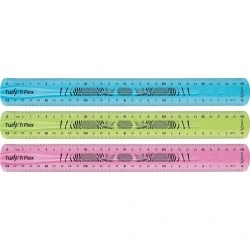 Maped Twist´n Flex Regla de Flexible 30cm - Irrompible - Doble Graduacion - Colores Aleatorios Azul, Rosa y Verde