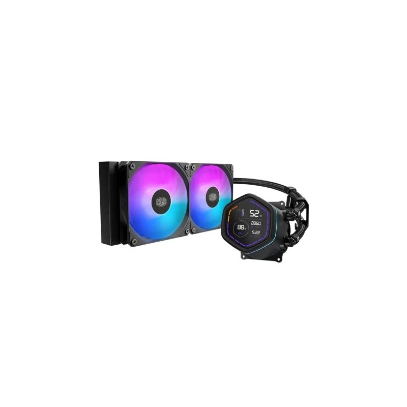 Cooler Master Masterliquid Core Nex Digital 240 ARGB Kit de Refrigeração Líquida - Ecrã LED Digital 2,1" - Cor Preto
