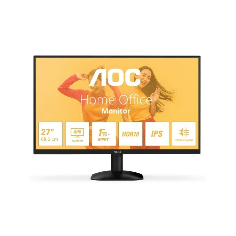 AOC Q27B35E Monitor 27" LED IPS QHD 75Hz HDR10 - Respuesta 1ms - HDMI, DisplayPort - VESA 100x100mm - Color Negro